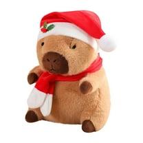 11.8Inch Capybara with Santa hat Stuffed Christmas Animals Plush Pendant for Christmas Gifts Exchange Birthday Party