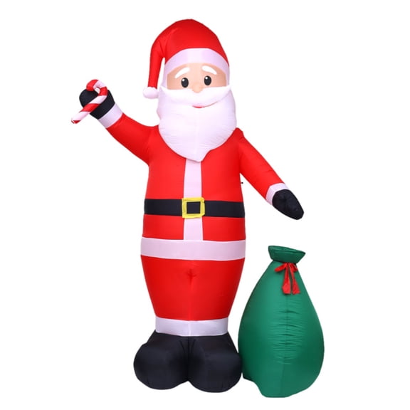 11.8ft Christmas Inflatable Santa Claus Outdoor Decorations, Blow up Santa Claus with Gift Bag, Large Xmas Santa Built-in LED Light, Outside Decor for Yard Garden Lawn Home Party