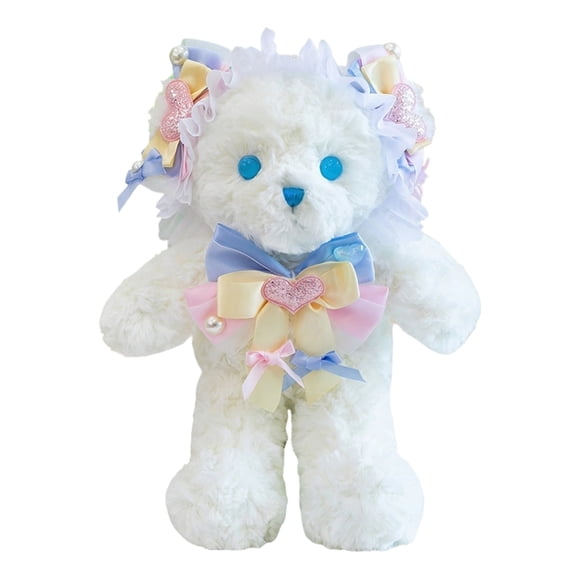11.8in Flower Fairy Bear Plush Toy, Soft Stuffed Animal Doll for Girls and Collectors, Decorative Floral Bear for Birthday and Holiday Gifting, E