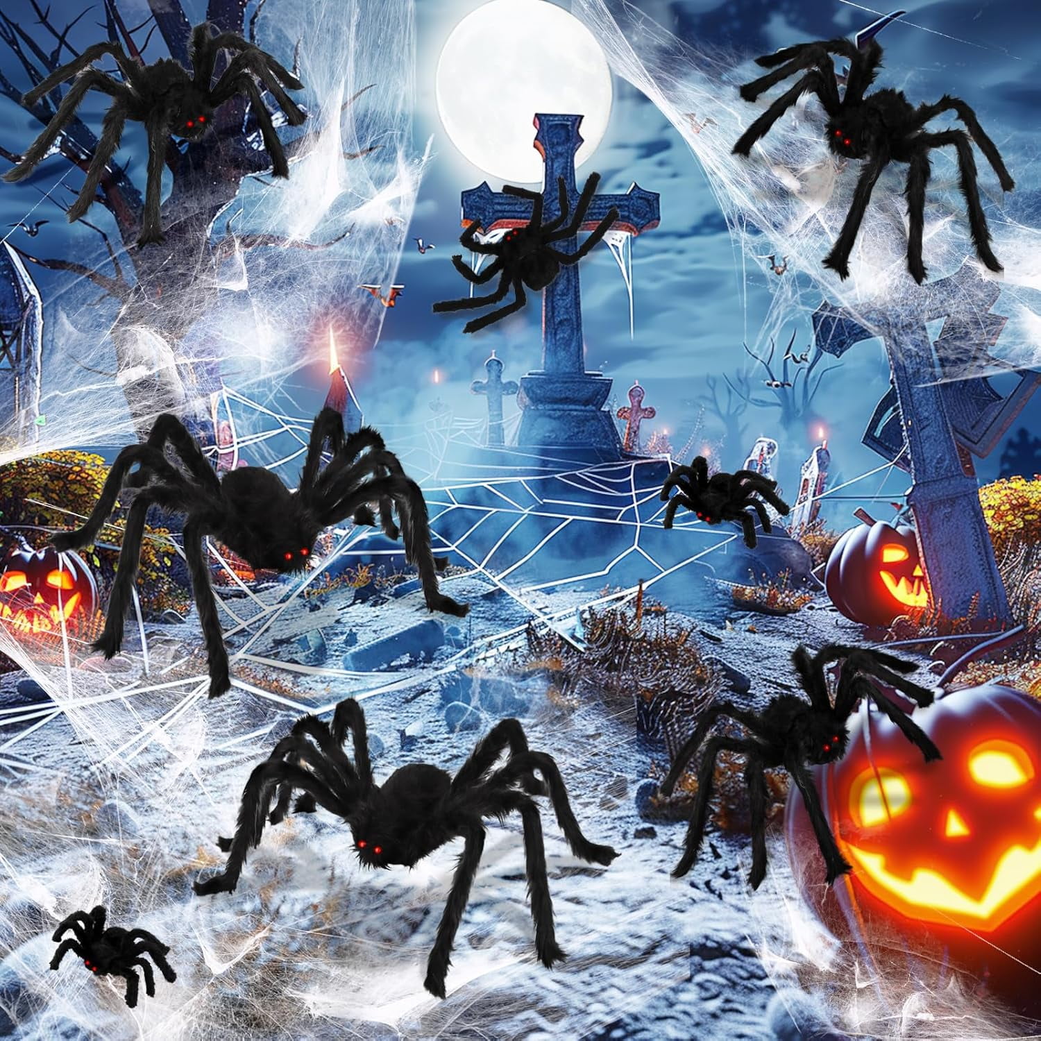11 8in Halloween Giant Spider Decorations Black Realistic Hairy Spider 11 8in Halloween Giant Spider Decorations Black Realistic Hairy Spider