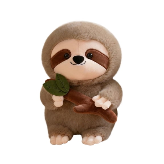 11.8in Soft Sloth Plush Toy, Cuddly Stuffed Slow Animal Figure, Realistic Forest Creature Doll, Decorative Plushie for Home, Ideal Gift for Friend and Family, Gray