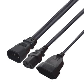 11.8inch IEC320 C14 to IEC320 C13+ EU4.0mm Power Cord 1 to 2 Y-splitter Adapters Cable Extension Wire Conversion Line