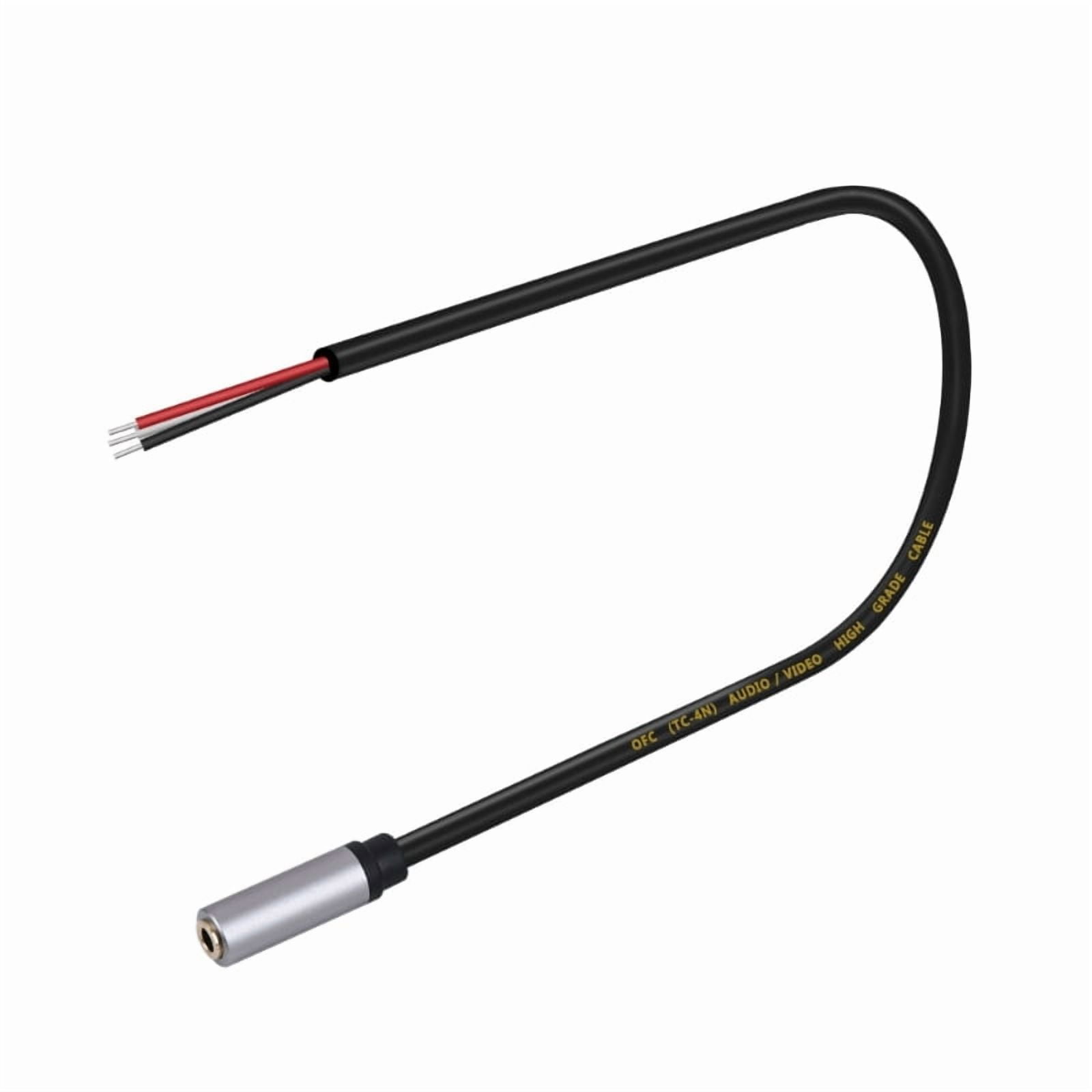 11.8inch Long 3.5mm Stereo Female Port to Bare Wire Cable Open End For ...