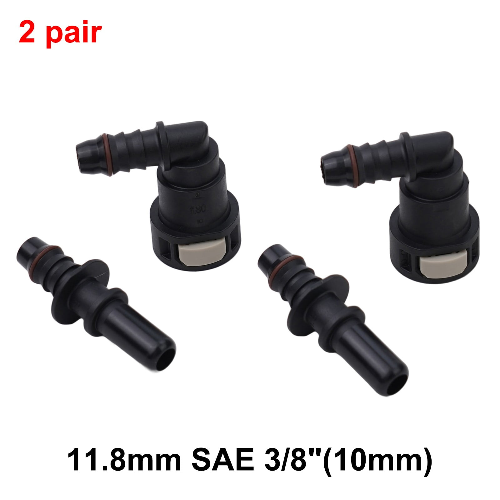 11.8mm SAE to 10mm 90 Degree Fuel Line Hose Quick Release Connector ...