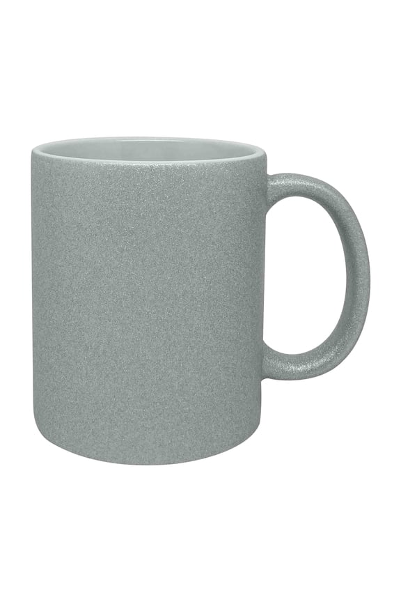 11.8oz Silver Sublimation Mugs by Make Market  Glitter Finish Ceramic Blanks for Heat Transfer - Custom Gifts & Personalized Drinkware - 6 Pack