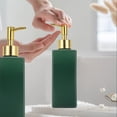thumbnail image 1 of 11.8oz Solid Color Square Glass Soap Dispenser - Kitchen and Bathroom Refillable Soap Dispenser with Rust Resistant Pump for Hand Soap, Lotio - Green, 1 of 1
