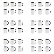 11.8oz Two-Tone Sublimation Mugs by Make Market   White Exterior & Black Interior Ceramic Blanks for Heat Transfer - Personalized Gifts & Custom Drinkware - 6 Pack