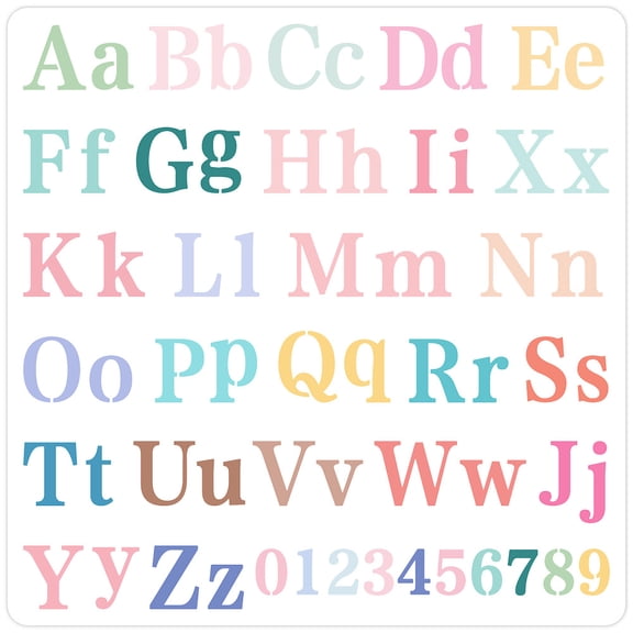 11.8x11.8 Inch Plastic Letter Stencil Reusable Alphabet Initial Numbers Stencil Hollow Out Templates