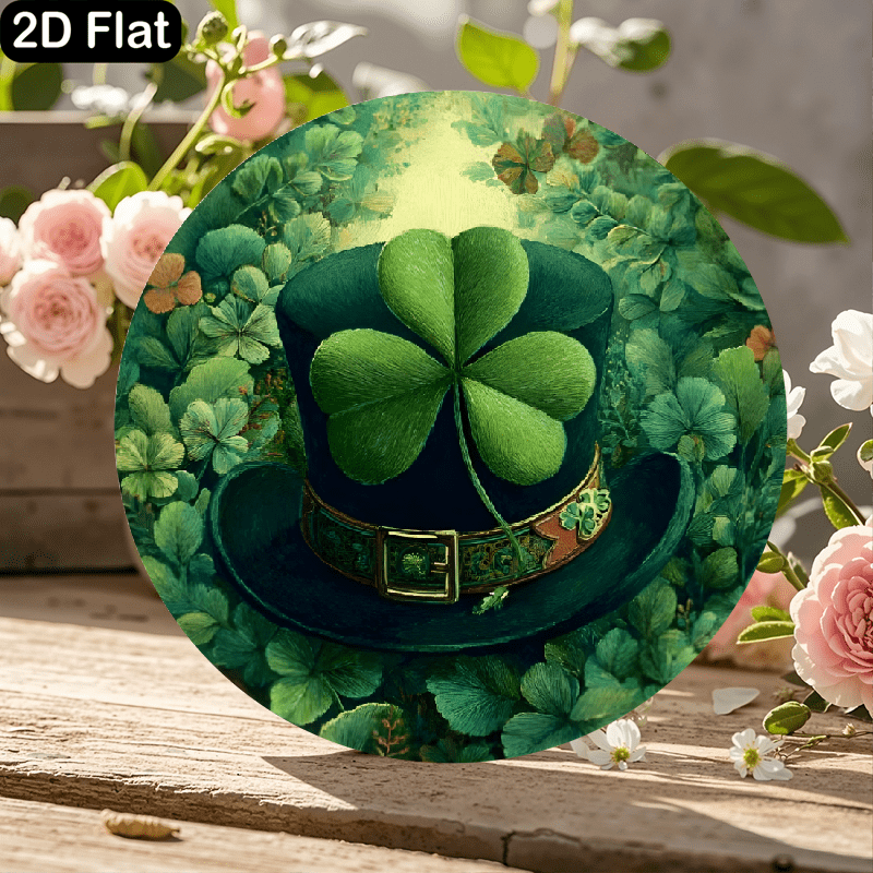 11.8x11.8 Inch Round Wooden Sign, St. Patrick's Day Decor featuring a ...