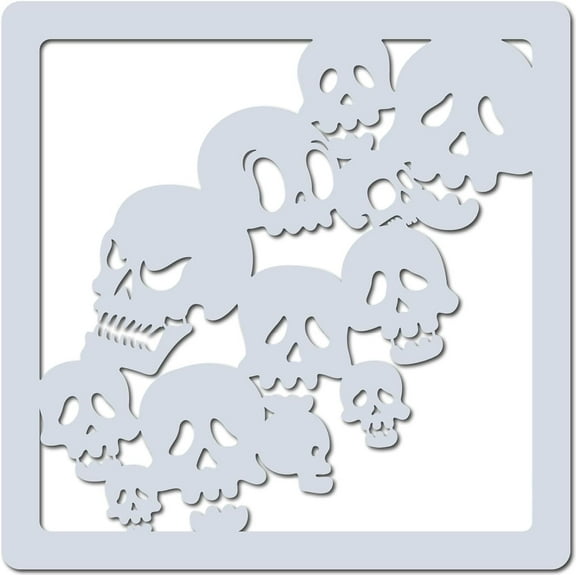 11.8x11.8 Stencil Reusable Large Gothic Scary Hollow Out Drawing Stencils Reusable Plastic Template for DIY Projects Crafts Painting on Furniture Canvas Wall Decor