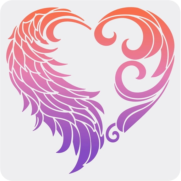 11.8x11.8 inch Square Painting Stencil Bird Feather Drawing Template Heart Pattern Stencil Waves Stencil