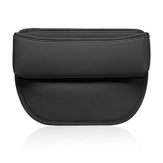 11.8x2x7.9in 2025 Upgraded Car Seat Storage Box - Leather Universal Organizer with Anti-Slip Elastic Sponge, Car Seat Gap Filler for SUV/Truck(Black)