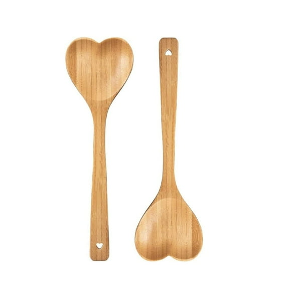 11.8x3.5In Heart Shaped Spoons,2Pcs Serving Table Spoons with Heart-Shaped Base,House Warming Kitchen Accessories for Mom,Wife