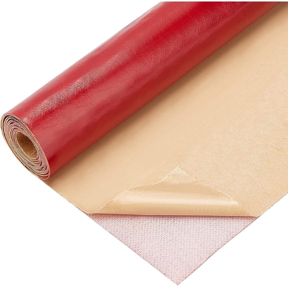 11.8x53 Inch Smooth Adhesive Leather Repair Patch for Sofa Couch Car Seat Festival Decoration Home Decoration (Fire Brick 0.1cm Thick) FireBrick DIY