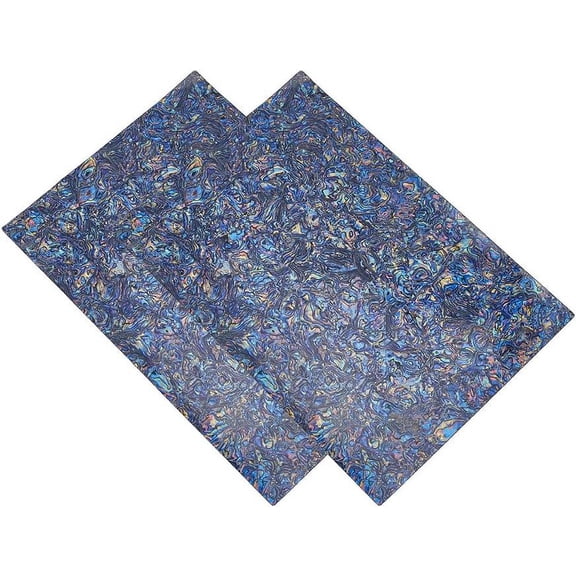 11.8x7.87 inch 2Pcs Abalone Shell Sticker Abalone Veneer Sheets Blue PVC Stickers Imitation Shells Stickers for Inlay Projects Craft Handmade Decoration with Backside Tape Blue for diy making