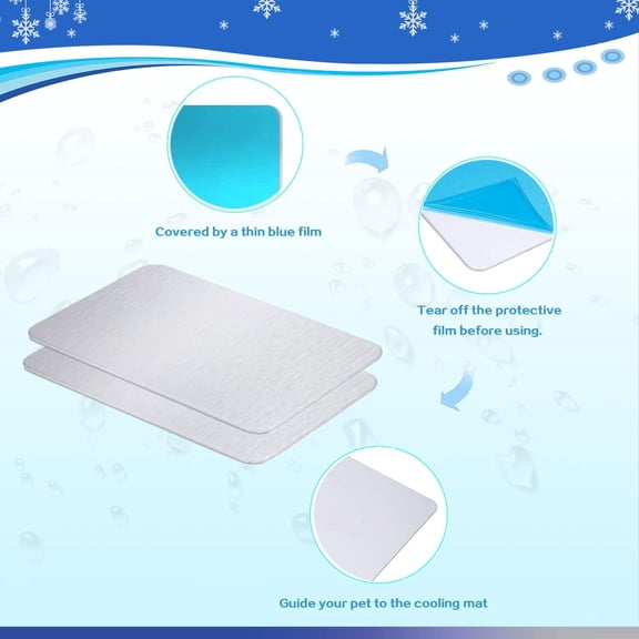 11.8x7.9 IN Pet Cooling Mat for Rabbit, Bunny, Hamster, Guinea  & Small Pets - Bite Resistant Ice Bed (2PCS)