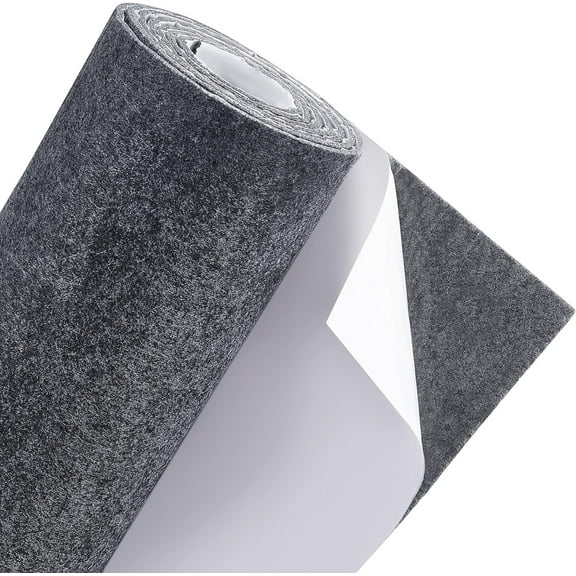 11.8x78.7inch Gray Self Adhesive Felt Fabric Drawer Liner for DIY Crafts Sewing Accessories and Jewelry Drawer Box Fabric Peel Stick 3mm Thick for DIY Gray