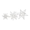 thumbnail image 1 of 11", 9", 7"H Silver Metal Star Sculpture, by CosmoLiving by Cosmopolitan (3 Count), 1 of 10