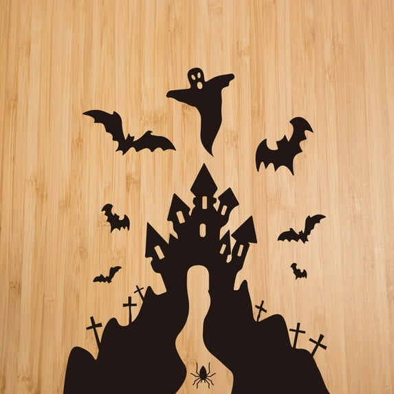 11*9" Bat Ghost Wall Stickers Halloween Party Window Glass Decoration Wall Sticker