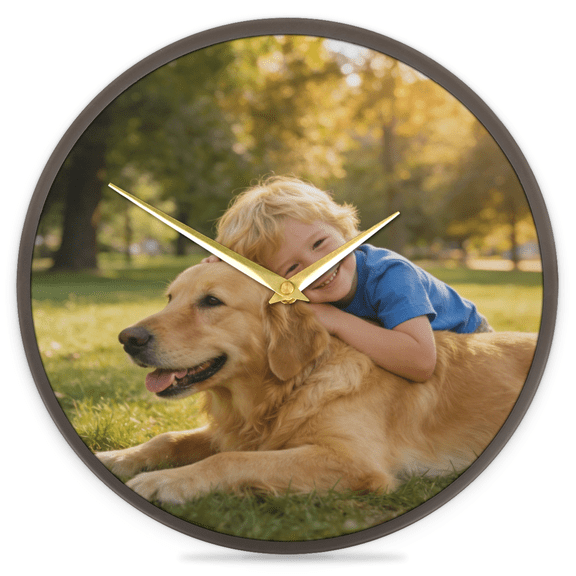11.9 Inch Clocks for Walls Personalized Clock with Picture, Customizable Wall Clock with Photo Non Ticking Silent Round Decoration for Kitchen Bathroom Living Room