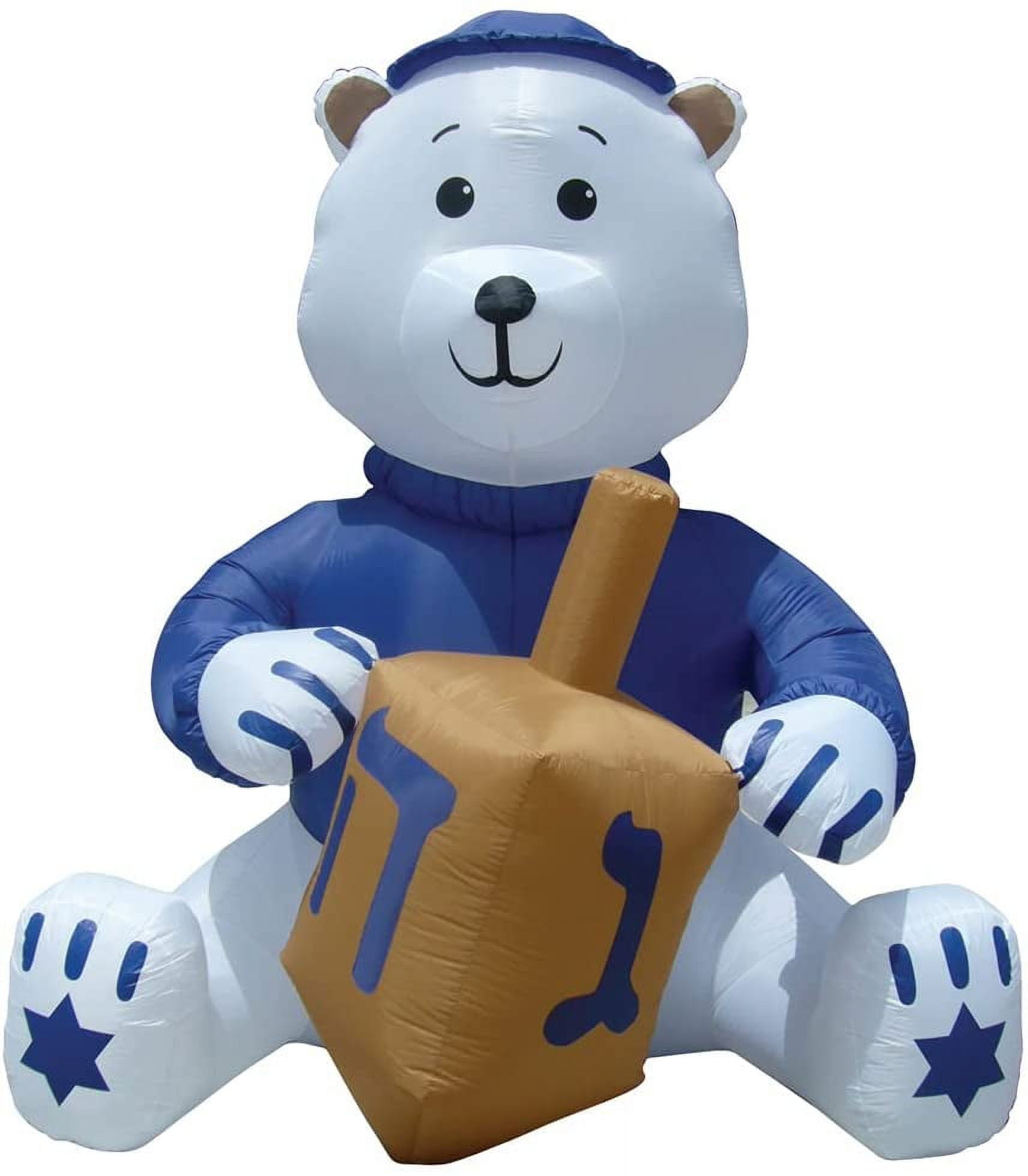 Hanukah Inflatable 11' Air Blown Inflatable Hanukkah Bear w/ Dreidel Outdoor Yard ...