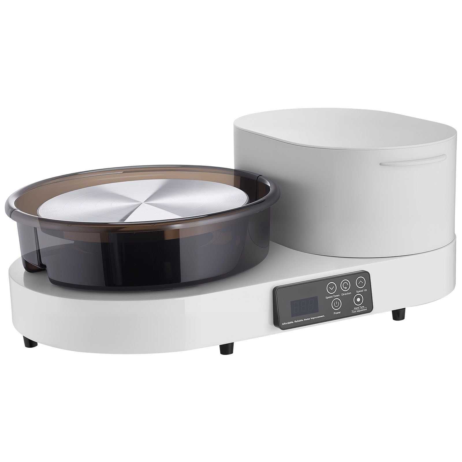 11" Aluminum Pottery Wheel, 450W Electric with Foot Pedal, 30-300 RPM, Table Top for Beginners & DIY Clay Art, White