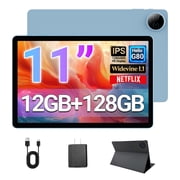2026 Newest 11inch Tablet with MTK Helio G80 Octa-Core processor, 12GB+128GBTF 1TB Tablet Computer,8000mAh Battery,Dual Camera,Blue Tablet with case