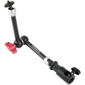CAMVATE 11" Articulating Magic Arm with 1/4" Thread Screw Mount & Light Stand Head Adapter, Red Knob
