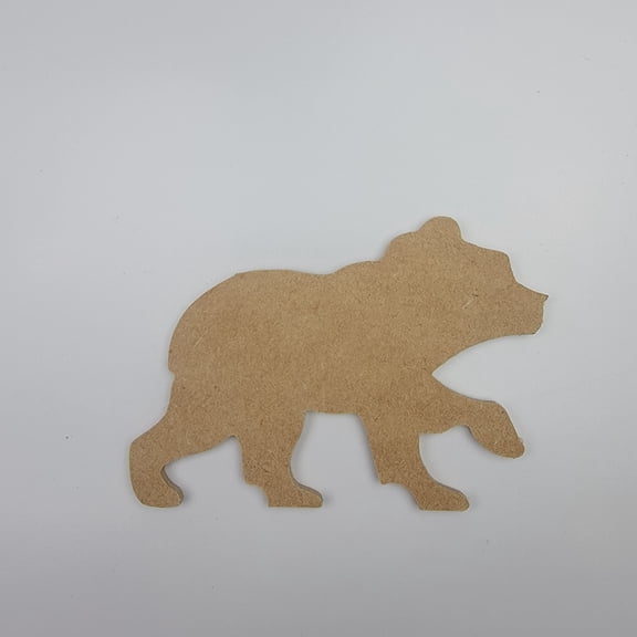 11" Bear, Unfinished MDF Art Shape by Wooden Craft Cutouts, 1-4 Thickness