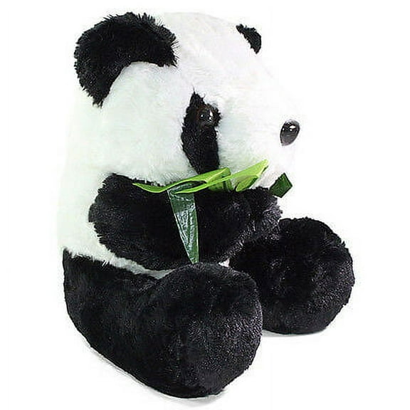11" Big Sitting Panda Bear Eating Bamboo Plush Stuffed Animal Toy Birthday Gift B11641