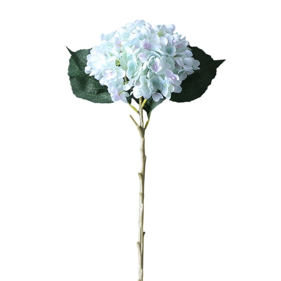 11-Branch Artificial Hydrangea, Realistic Faux Flower Stem for Wedding Centerpiece Home Vase Arrangement (Dusty Blue)
