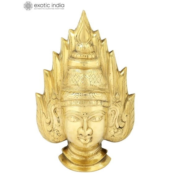 11" Brass Sudar Amman Face | Handmade | Made in India
