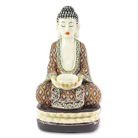 11" Buddha Feng Shui Brown Kasaya Statue Bodhisattva Figurine New
