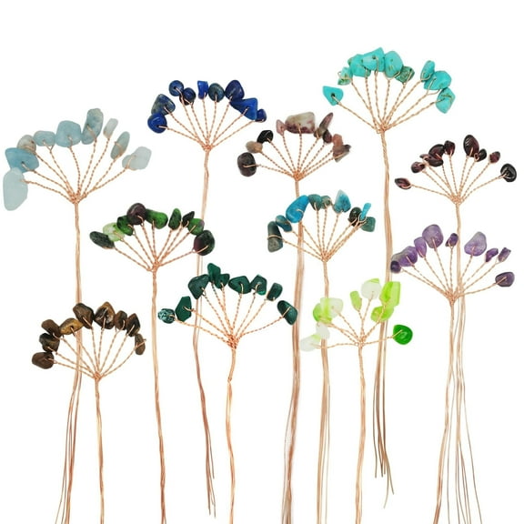 11 Bunches of Colorful Crystal Tree Amorphous Bendable Copper Wire Stone Tree Money Trees Life Tree DIY Self-creative Decoration Design Home Decor Handicraft Art Tree Making