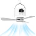 thumbnail image 1 of 11" Camping Fan 10400mAh  Operated, USB Rechargeable Tent Fan with Remote Control,Power ,LED Light,3 Speeds, Portable Ceiling Fan for Camping,, RV,Canopy,Camping Essential (White), 1 of 6