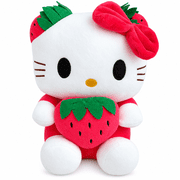 AlphaDesignLuxe 11" Red Strawberry Cat Plush Toy, Soft Kawaii Stuffed Animal for Kids, Teens & Collectors