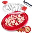 thumbnail image 1 of 11'' Chicken Shredder Twist Tool, Meat Shredder with Clear Cover, Chicken Shredder Anti Slip, Chicken Breast Shredder with Cleaning Brush Suitable for Pork, Beef, Dishwasher Safe (Red), 1 of 16