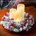 thumbnail image 1 of 11" Christmas Candle Rings Wreath, Artificial Flocked Snow Pines Wreath with Berries, Christmas Candle Rings Decoration for Window Table Centerpiece Party Christmas Indoor Decor, 1 of 7