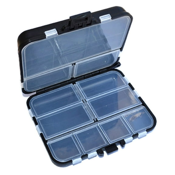 11 Compartment Fishing Gear Box, Small Tackle Storage Container for Hooks and Baits, Portable Bait Box