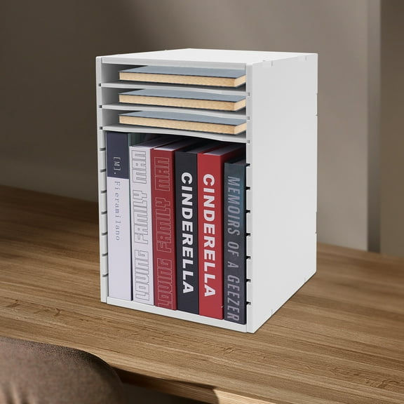 11-Compartment Vertical Desktop Sorter Multi-directional Document Organizer Vertical Desktop Sorter