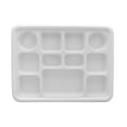 thumbnail image 1 of 11 Compartment White Disposable Party Thali Plates by Poojabazar (50 Pack), 1 of 6