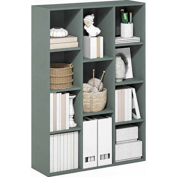 11-Cube Reversible Bookshelf, 9.4 x 29.1 x 41.7 Inches, Sage Green