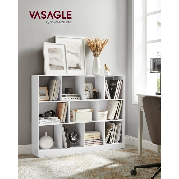 11-Cube Storage Organizer Bookcase Book Shelf Storage Cabinet for Study Bedroom Living Room White