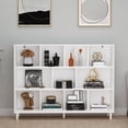 thumbnail image 1 of 11-Cube Organizer Bookcase Shelf with Legs,Display Shelf,3-Tier Cubical Storage Shelves,White, 1 of 9