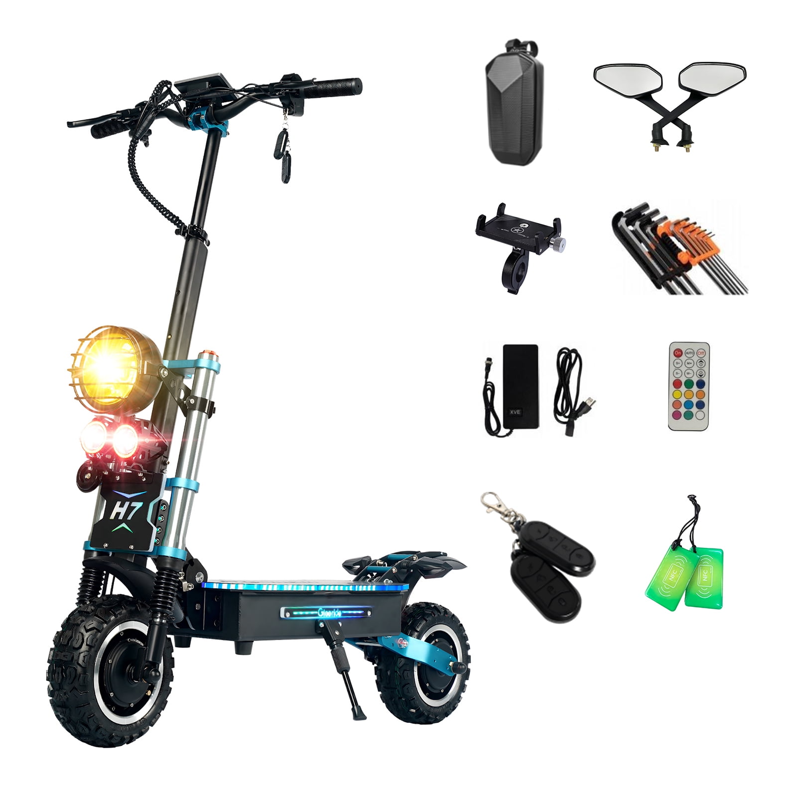 11" Electric Scooter for Adults with Seat, High Power 6000W Dual Motor ...