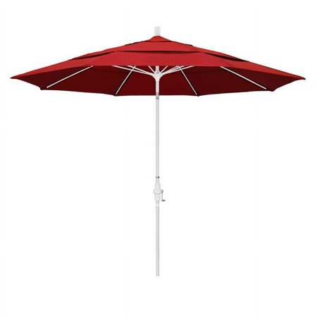 11 Fiberglass Market Umbrella Collar Tilt DV Matted White-Olefin-Red
