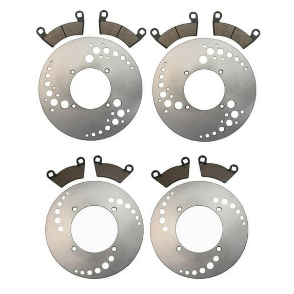 11 Front Rear Brake Rotors and Pads fits Polaris Ranger 500 Crew - 2011
