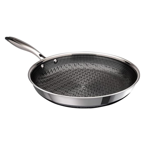11" Frying Pan, Tri-Clad Stainless Steel and Nonstick Ceramic Free, no , no , no Teflon, Non Toxic Cookware, Metal Utensil Safe, All Cooktops, Oven Safe
