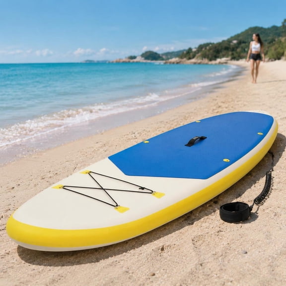 11 Ft Inflatable Sup Paddle Board with Dual Action Pump, Non-Slip Deck, Safety Leash, Center Fin