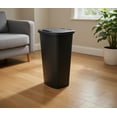 thumbnail image 1 of 11 Gallon Plastic Trash Can with Lift Top Lid - Black 44 Quart Compact Wastebasket for Home, Kitchen, Bathroom, Office and Garage, 13.32"L x 13.17"W x 15.9"H, 1 of 5